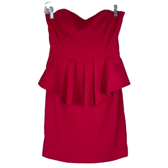 Nicole Miller Red Strapless Dress - Picture 4 of 7